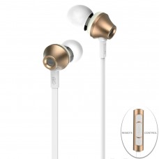 REMAX - High Performance Headphones With IOS/Android SmartSwitch Controller High Tensile Resistance Headsets 3.5mm Microphone Jack Earbuds 610D - Gold